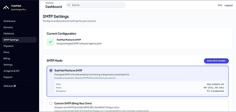 SMTP Settings