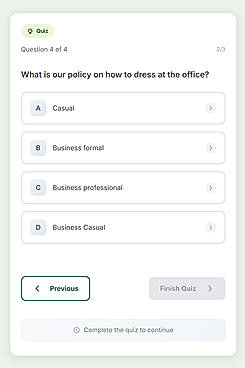 A Quiz Step inside of a journey