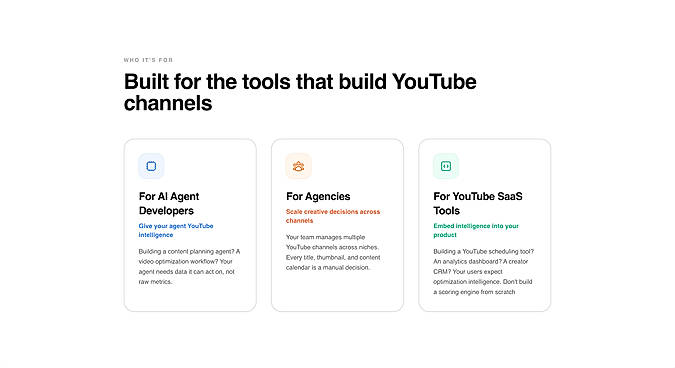 Built for the tools that build YouTube channels