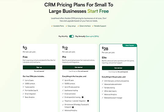 LeadHeed pricing