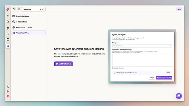 Our AI fills out every price sheet automatically, based on your company's data and Excel-documents