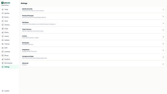 Settings Hub