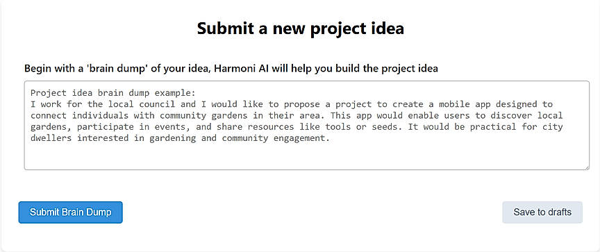 Employee Submit Project idea
