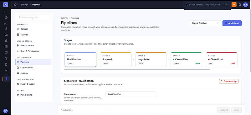 Customizable Pipeline Stages