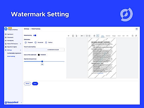Watermark Setting Boundeal VDR