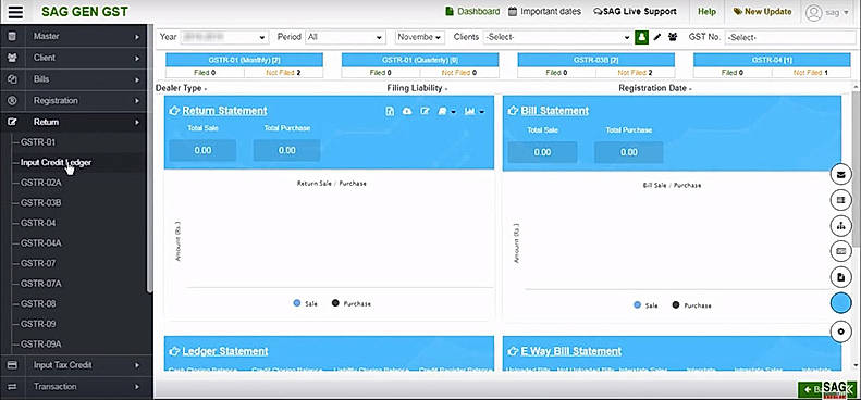 Gen GST ITC Ledger Dashboard