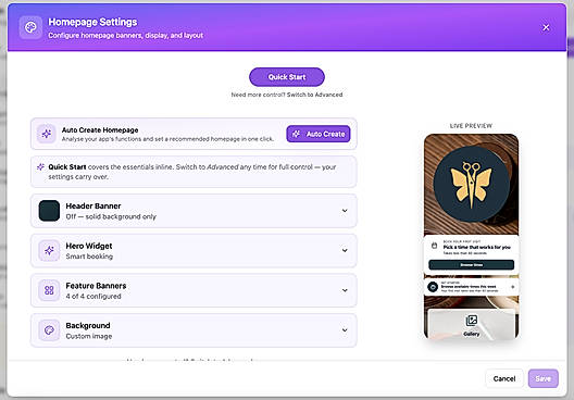 Homepage Setup