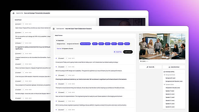 Script Editor: Review and refine translated scripts side by side with speaker-level control before generating final output