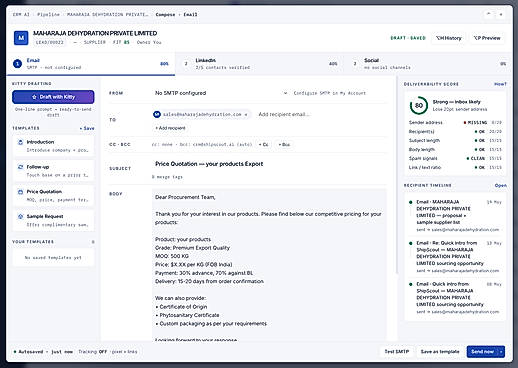 Automatic buyer reach out using InBuilt-CRM