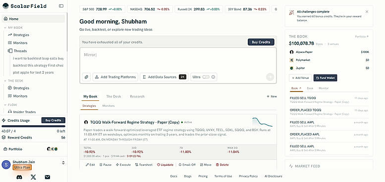 Home page to chat in natural language