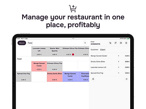 POS Table View and Display Screen