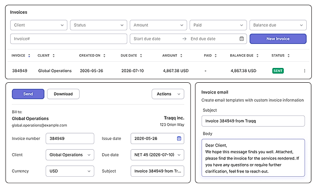 Client invoicing