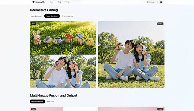 Precise Coordinate Editing and Image Fusion