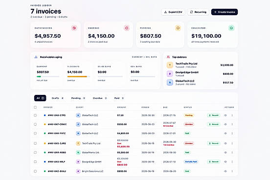 Invoices Menu