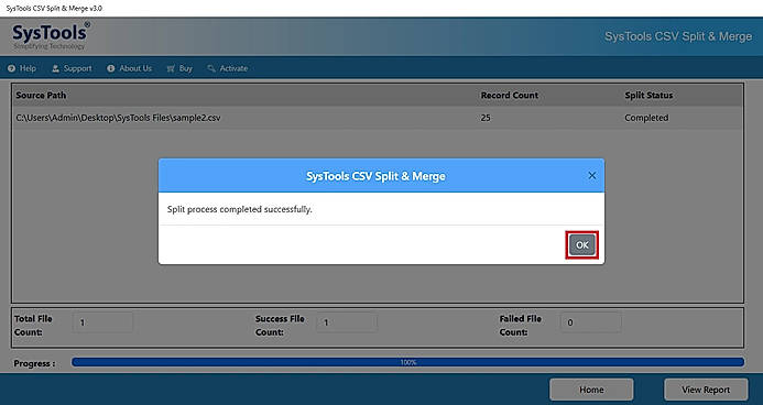 Split CSV