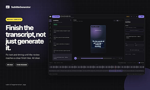 Finish the transcript, not just generate it.