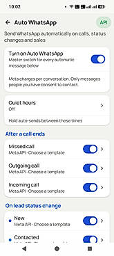 Auto WhatsApp triggers