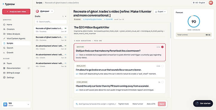 Script Generator - Content Ideation from Viral Videos