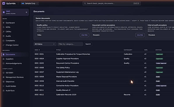 Controlled documents (QMS)
