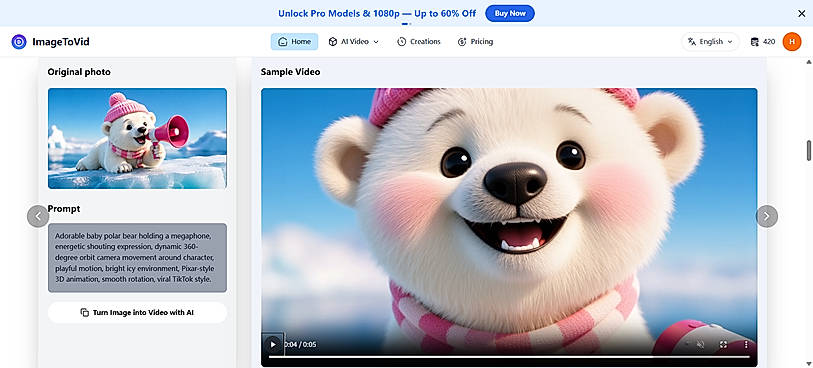 AI Video Generation Interface