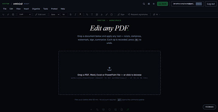 Pditor - All in one pdf editor with all tools and AI Powered