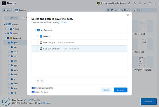 Step 4. One-Click Recovery & Save