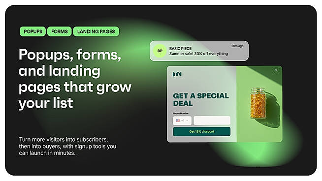 Popups, forms, and landing pages that grow your list
