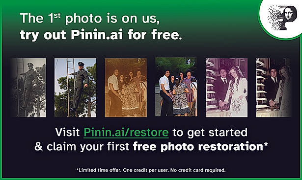 Restore your first photo with free using Pinin.ai
