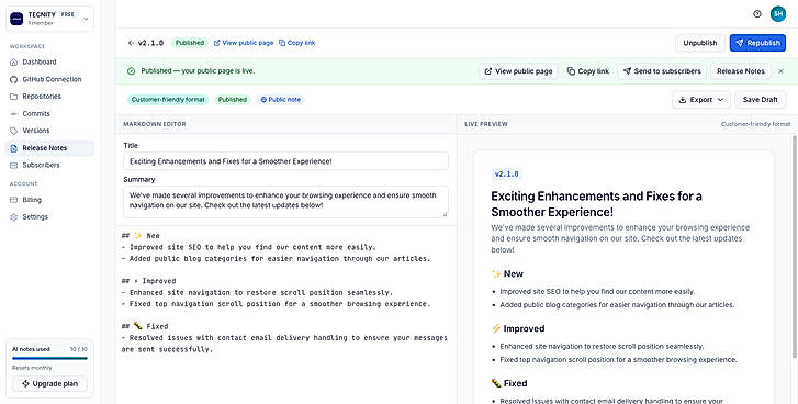 Release Note Generation
