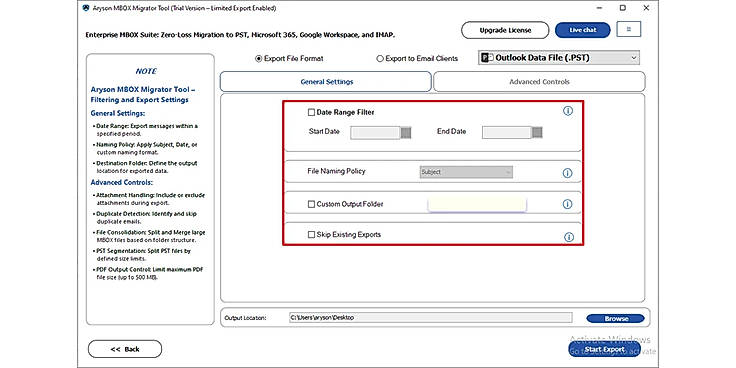 Apply the basic or advanced filters according to your needs.