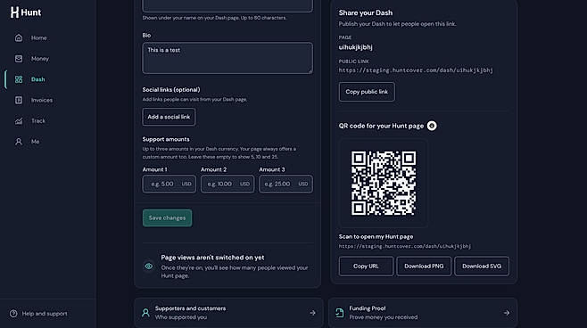 Share your Dash link and QR code