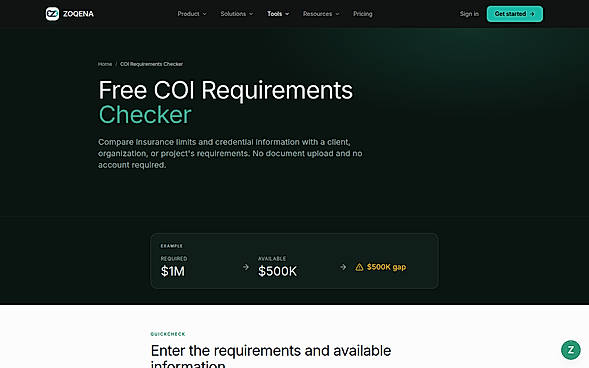 COI Requirements Checker