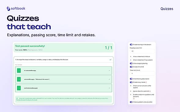 Quizzes that teach