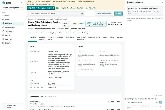 Contract overview: claims, variations, notices and the financial position