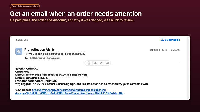 Email alert