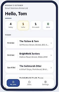 Engineer's phone: today's jobs