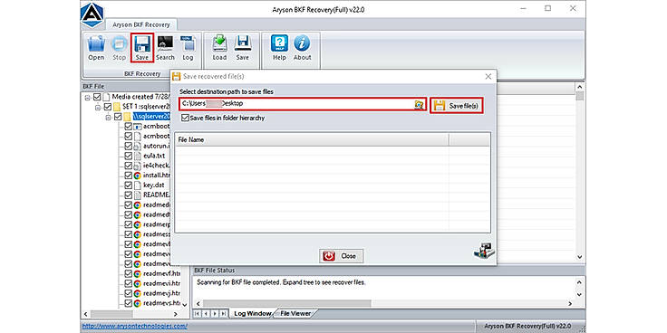 Click on the Save button and choose the saving path.