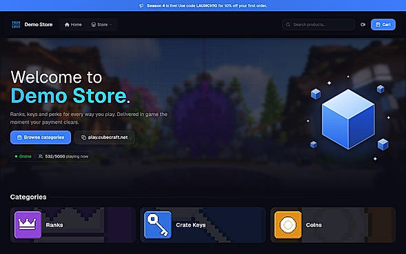 Demo store - Glass theme