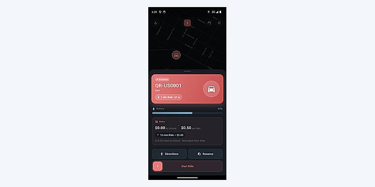 Keyless unlock in the rider app