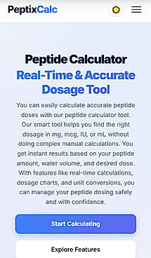 PeptixCalc Mobile-Friendly Peptide Calculator – Use Anywhere
