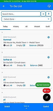 Tarsil App Today order  list view