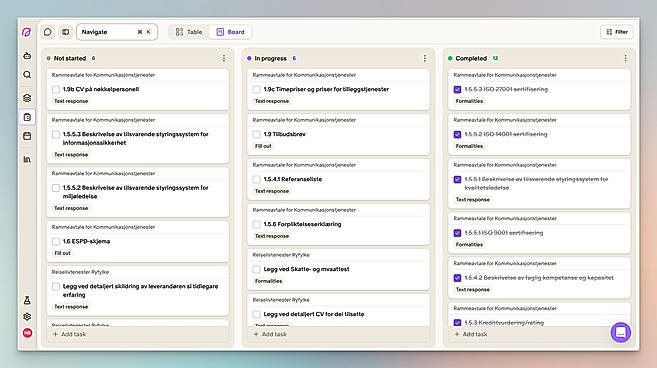 Delegate and track tasks with every bid