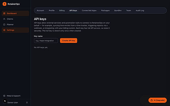 Open API to integrate with your own applications