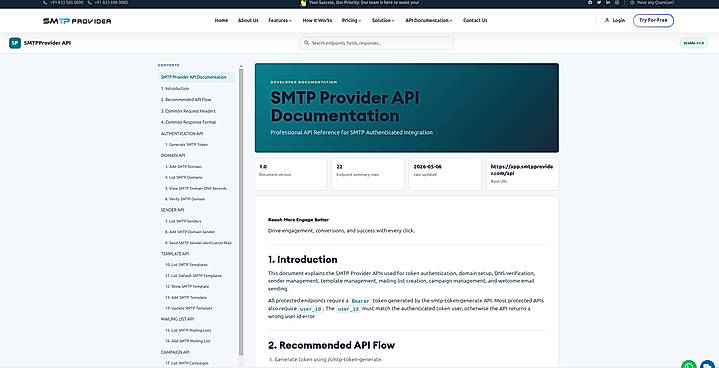 API/SMTP setup