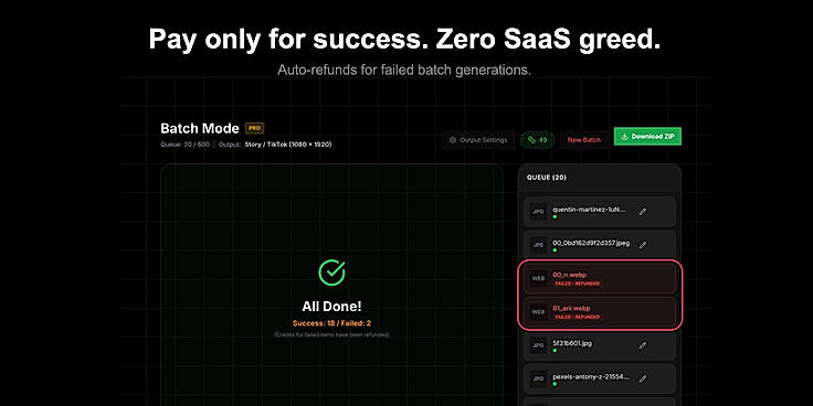 Pay only for success. Zero SaaS greed.