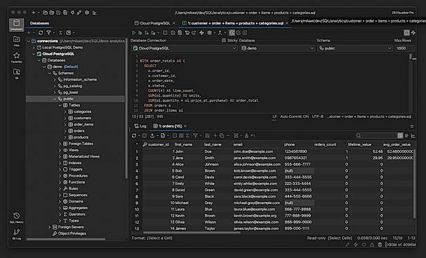 DbVisualizer UI