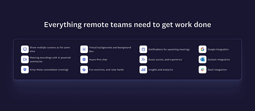 Cosmos has 30+ integrations including Google Calendar, Outlook and Slack