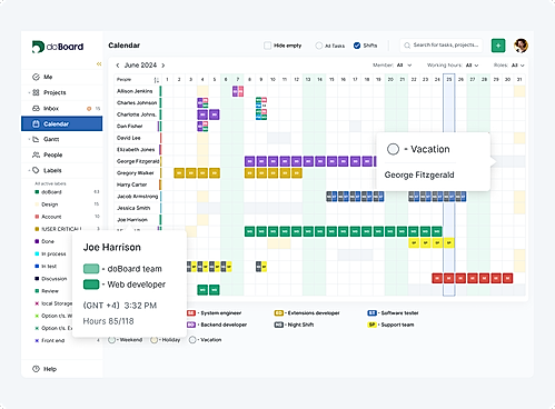 doBoard Team Calendar View