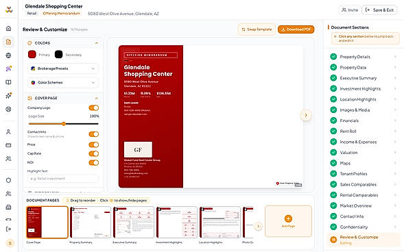 Offering memorandum builder