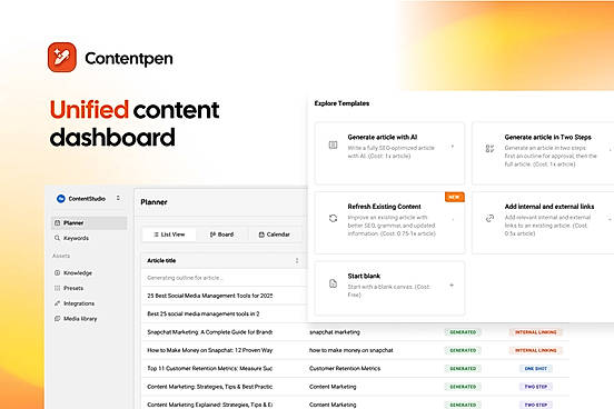 Unified content dashboard
